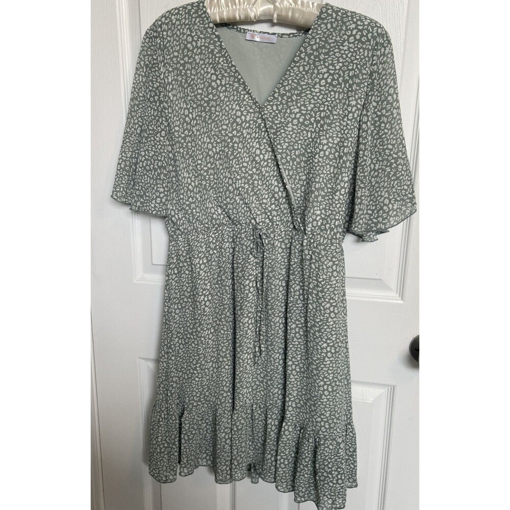 Kirundo Dress Womens Light Green And White Size Med